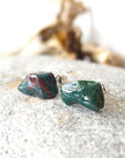 Raw Bloodstone Healing Crystal Earrings - March Birthstone DesignsbyNatureGems