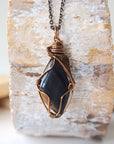Raw Blue Tiger's Eye Pendant Necklace - Antique Bronze DesignsbyNatureGems