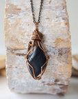 Raw Blue Tiger's Eye Pendant Necklace - Antique Bronze DesignsbyNatureGems