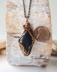 Raw Blue Tiger's Eye Pendant Necklace - Antique Bronze DesignsbyNatureGems
