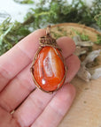 Raw Carnelian Necklace -Wire Wrapped Healing Crystal Pendant DesignsbyNatureGems