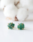Raw Emerald Earrings -14K Gold-Filled DesignsbyNatureGems