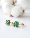 Raw Emerald Earrings -14K Gold-Filled DesignsbyNatureGems