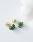 Raw Emerald Earrings -14K Gold-Filled DesignsbyNatureGems