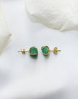 Raw Emerald Earrings -14K Gold-Filled DesignsbyNatureGems