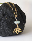 Raw Emerald Lotus Necklace - 14k Gold-Filled DesignsbyNatureGems