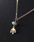 Raw Emerald Lotus Necklace - 14k Gold-Filled DesignsbyNatureGems