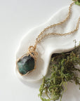Raw Emerald Necklace - 14K Gold-Filled DesignsbyNatureGems