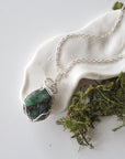 Raw Emerald - Sterling Silver Necklace DesignsbyNatureGems