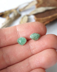 Raw Green Aventurine Crystal Earrings DesignsbyNatureGems