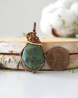 Raw Green BC Jade Necklace - Antique Bronze and Gold DesignsbyNatureGems
