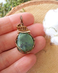Raw Green BC Jade Necklace - Antique Bronze and Gold DesignsbyNatureGems