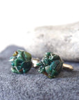 Raw Green Bloodstone Cufflinks DesignsbyNatureGems