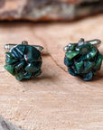 Raw Green Bloodstone Cufflinks DesignsbyNatureGems