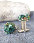 Raw Green Bloodstone Cufflinks DesignsbyNatureGems