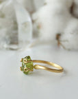 Raw Green Peridot Adjustable Ring - 14K Gold-Filled DesignsbyNatureGems