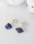 Raw Iolite Sapphire Crystal Earrings DesignsbyNatureGems