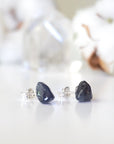 Raw Iolite Sapphire Crystal Earrings DesignsbyNatureGems