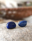 Raw Lapis Lazuli Crystal Earrings DesignsbyNatureGems
