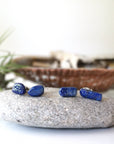 Raw Lapis Lazuli Crystal Earrings DesignsbyNatureGems