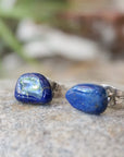 Raw Lapis Lazuli Crystal Earrings DesignsbyNatureGems