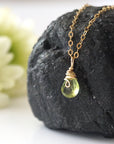 Raw Peridot Charm Necklace - 14K Gold-Filled DesignsbyNatureGems
