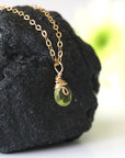 Raw Peridot Charm Necklace - 14K Gold-Filled DesignsbyNatureGems