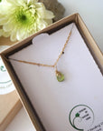 Raw Peridot Charm Necklace - 14K Gold-Filled DesignsbyNatureGems