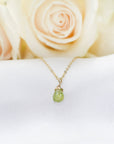 Raw Peridot Charm Necklace - 14K Gold-Filled DesignsbyNatureGems