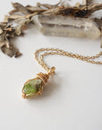 Raw Peridot Necklace - 14k Gold Filled DesignsbyNatureGems