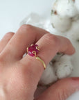 Raw Pink Ruby Ring - 14K Gold-Filled DesignsbyNatureGems