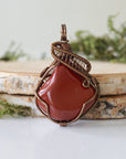 Raw Red Jasper Crystal Pendant - 24 Inch Necklace DesignsbyNatureGems