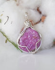 Raw Ruby Crystal Necklace - Sterling Silver and 14k Gold Pendant DesignsbyNatureGems