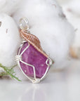 Raw Ruby Crystal Necklace - Sterling Silver and 14k Gold Pendant DesignsbyNatureGems