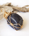 Raw Sapphire Crystal Necklace 14K Gold-FIlled - September Birthstone DesignsbyNatureGems