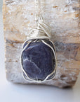 Raw Sapphire Necklace - Sterling Silver DesignsbyNatureGems
