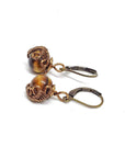 Raw Tigers Eye Healing Crystal Drop Earrings DesignsbyNatureGems