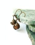 Raw Tigers Eye Healing Crystal Drop Earrings DesignsbyNatureGems