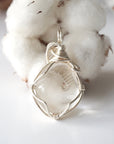 Rock Crystal Silver Pendant Necklace (Clear Quartz) DesignsbyNatureGems