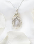 Rock Crystal Silver Pendant Necklace (Clear Quartz) DesignsbyNatureGems