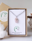Rose Quartz Charm Necklace - Sterling Silver Plated Designs by Nature Gems