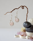 Rose Quartz Silver Plated Drop U-Shape Earring Designs by Nature Gems