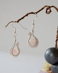 Rose Quartz Silver Plated Drop U-Shape Earring Designs by Nature Gems