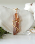 Ruby Aura Quartz - Gold Wire Wrapped Necklace Designs by Nature Gems