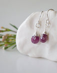Ruby Drop Earrings Sterling Silver Designs by Nature Gems