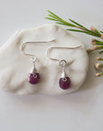 Ruby Drop Earrings Sterling Silver Designs by Nature Gems