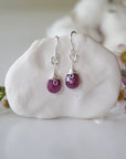 Ruby Drop Earrings Sterling Silver Designs by Nature Gems