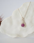 Ruby Silver Plated Bead Charm Necklace Designs by Nature Gems