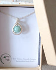 Silver Wire Wrapped Aquamarine Necklace DesignsbyNatureGems