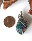Silver Wire Wrapped Peacock Ore Pendant - Bornite Crystal Necklace DesignsbyNatureGems